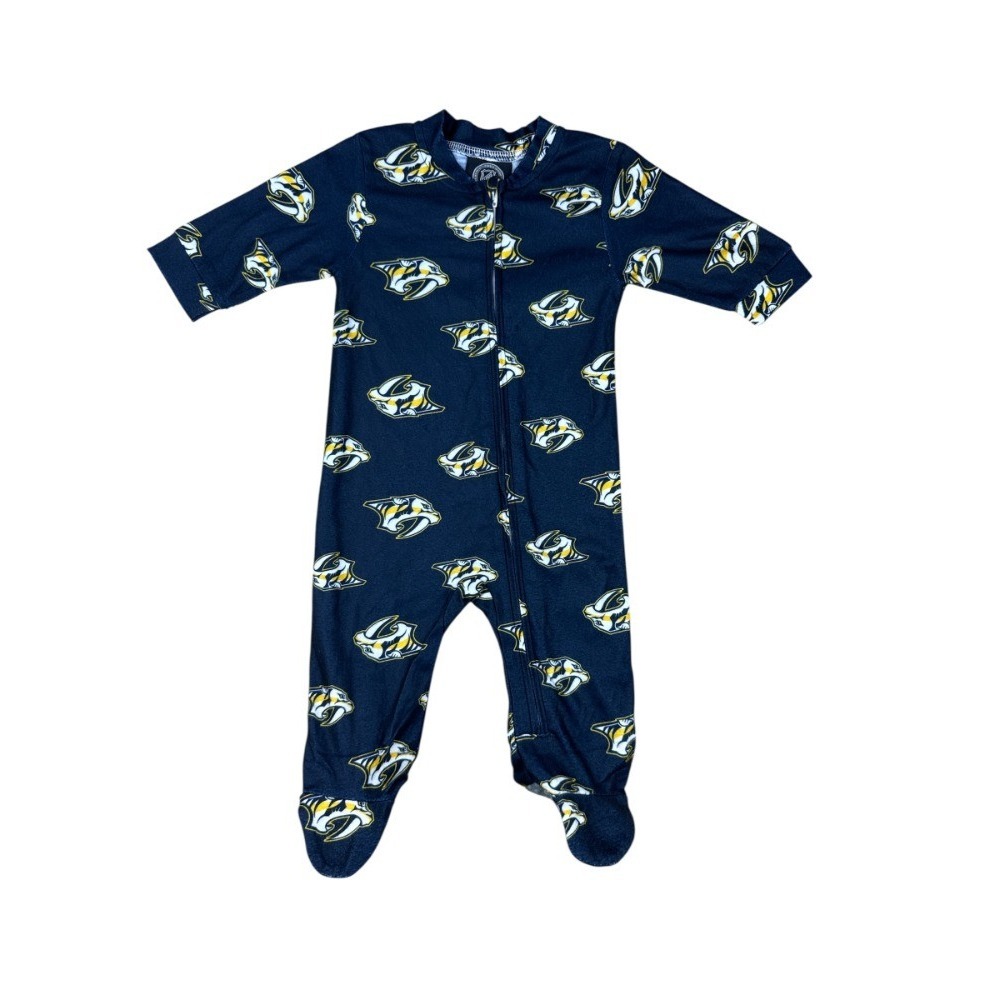 NHL Nashville Predators Infant Sleeper 3-6 Months One Piece Pajamas Blue‎ P